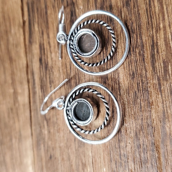 Sterling E710 a sirens call precious stone sterling earrings - Picture 3 of 3